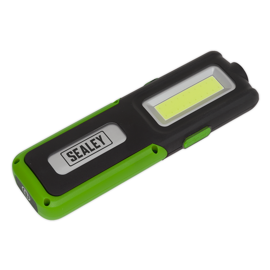 Sealey LED318G 5W COB & 3W SMD LED Rechargeable Inspection Light with Power Bank - Green