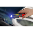 Sealey LED318R 5W COB & 3W SMD LED Rechargeable Inspection Light with Power Bank - Red