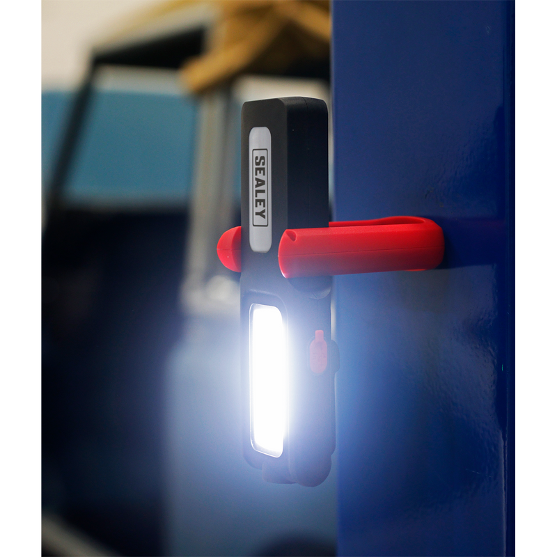 Sealey LED318R 5W COB & 3W SMD LED Rechargeable Inspection Light with Power Bank - Red