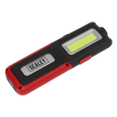 Sealey LED318R 5W COB & 3W SMD LED Rechargeable Inspection Light with Power Bank - Red