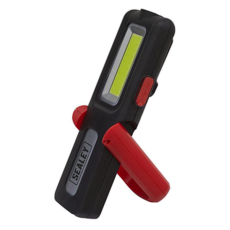 Sealey LED318R 5W COB & 3W SMD LED Rechargeable Inspection Light with Power Bank - Red