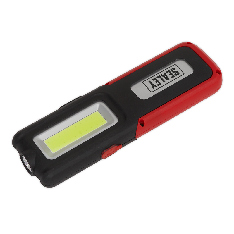 Sealey LED318R 5W COB & 3W SMD LED Rechargeable Inspection Light with Power Bank - Red