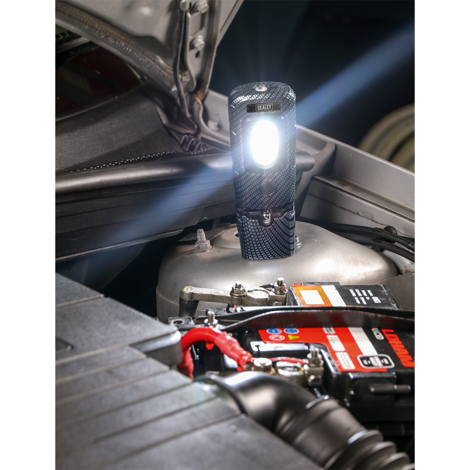 Sealey LED3601CF 360‚Äö√Ñ√∂‚àö‚Ä†‚àö‚àÇ‚Äö√†√∂‚àö¬∞¬¨¬®¬¨¬Æ‚Äö√Ñ√∂‚àö‚Ä†‚àö¬™ 3W COB & 1W SMD LED Rechargeable Carbon Fibre Effect Inspection Light