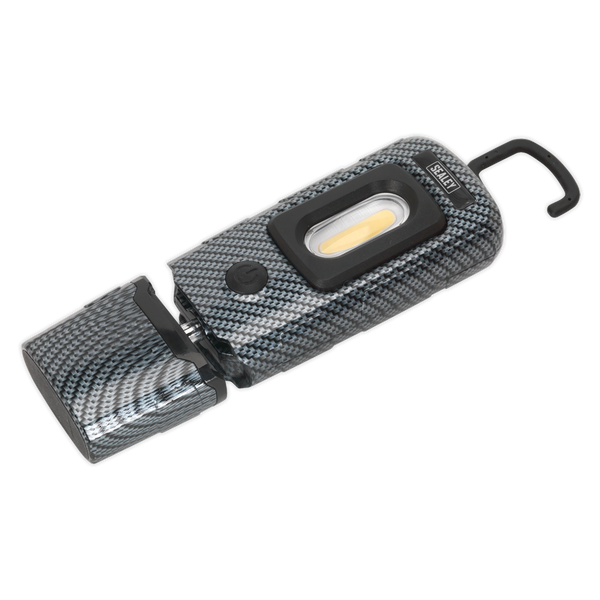 Sealey LED3601CF 360‚Äö√†√∂‚àö√°¬¨¬®‚Äö√†√ª 3W COB & 1W SMD LED Rechargeable Carbon Fibre Effect Inspection Light