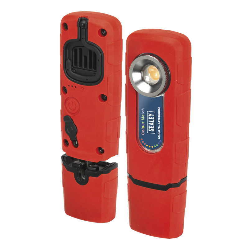 Sealey LED360CM 360‚Äö√†√∂‚àö√°¬¨¬®‚Äö√†√ª Rechargeable Inspection Light 5W COB LED Colour Match CRI 96 - 3-Colour
