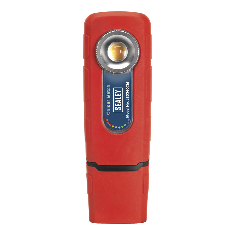 Sealey LED360CM 360‚Äö√†√∂‚àö√°¬¨¬®‚Äö√†√ª Rechargeable Inspection Light 5W COB LED Colour Match CRI 96 - 3-Colour