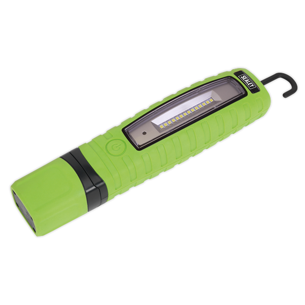 Sealey LED360G 360‚Äö√†√∂‚àö√°¬¨¬®‚Äö√†√ª 14 SMD LED & 3W SMD LED Hi-Vis Green Rechargeable Inspection Light
