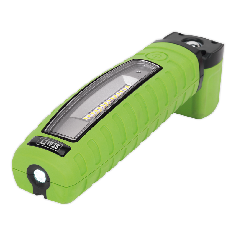 Sealey LED360G 360‚Äö√†√∂‚àö√°¬¨¬®‚Äö√†√ª 14 SMD LED & 3W SMD LED Hi-Vis Green Rechargeable Inspection Light