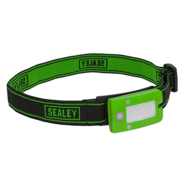 Sealey LED360HTG 2W COB LED Rechargeable Head Torch with Auto-Sensor - Green
