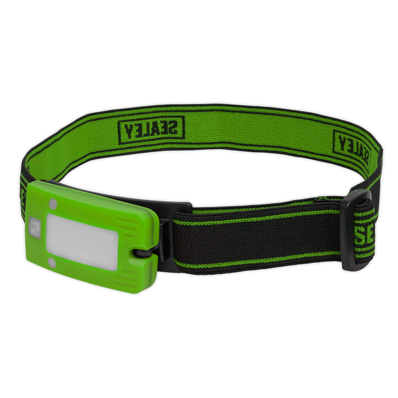 Sealey LED360HTG 2W COB LED Rechargeable Head Torch with Auto-Sensor - Green