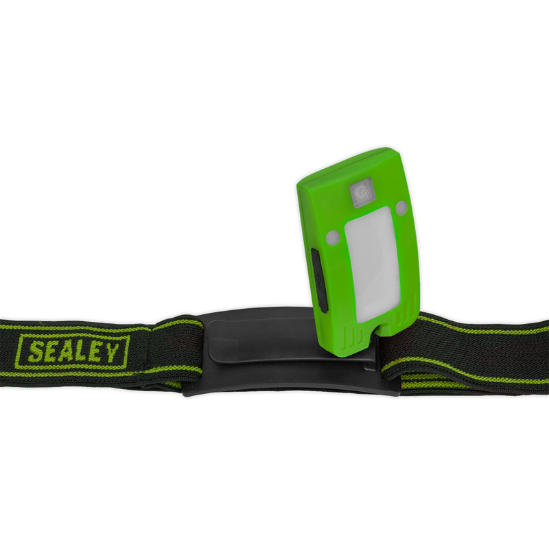 Sealey LED360HTG 2W COB LED Rechargeable Head Torch with Auto-Sensor - Green