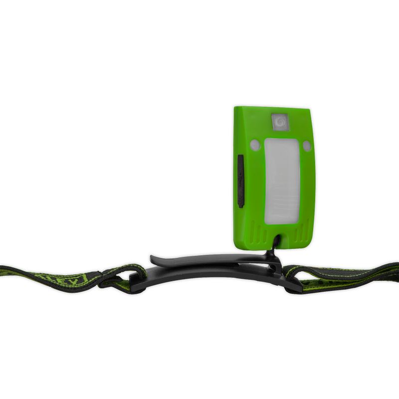 Sealey LED360HTG 2W COB LED Rechargeable Head Torch with Auto-Sensor - Green