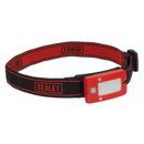 Sealey LED360HTR 2W COB LED Rechargeable Head Torch with Auto-Sensor - Red
