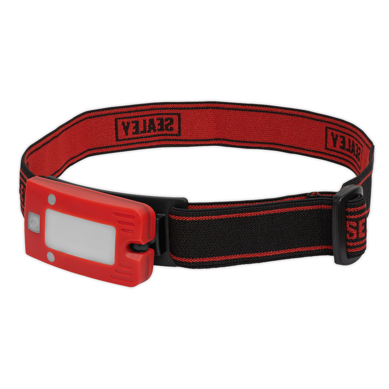 Sealey LED360HTR 2W COB LED Rechargeable Head Torch with Auto-Sensor - Red