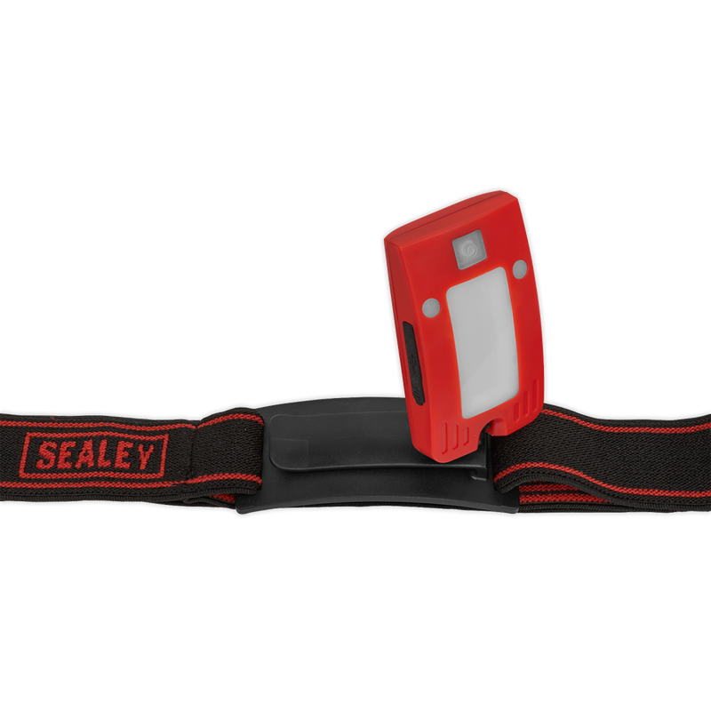 Sealey LED360HTR 2W COB LED Rechargeable Head Torch with Auto-Sensor - Red