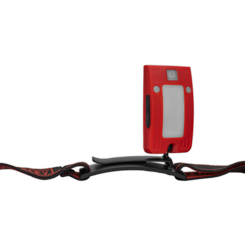 Sealey LED360HTR 2W COB LED Rechargeable Head Torch with Auto-Sensor - Red