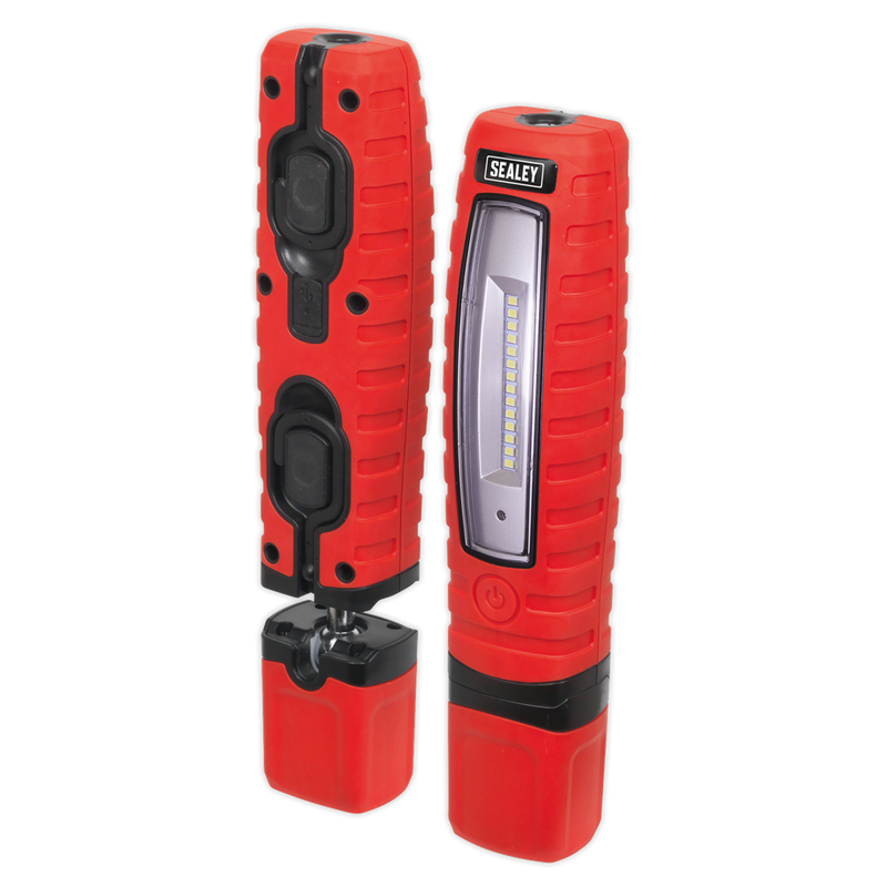 Sealey LED360R 360‚Äö√†√∂‚àö√°¬¨¬®‚Äö√†√ª 14 SMD LED & 3W SMD LED Red Lithium-ion Rechargeable Inspection Light