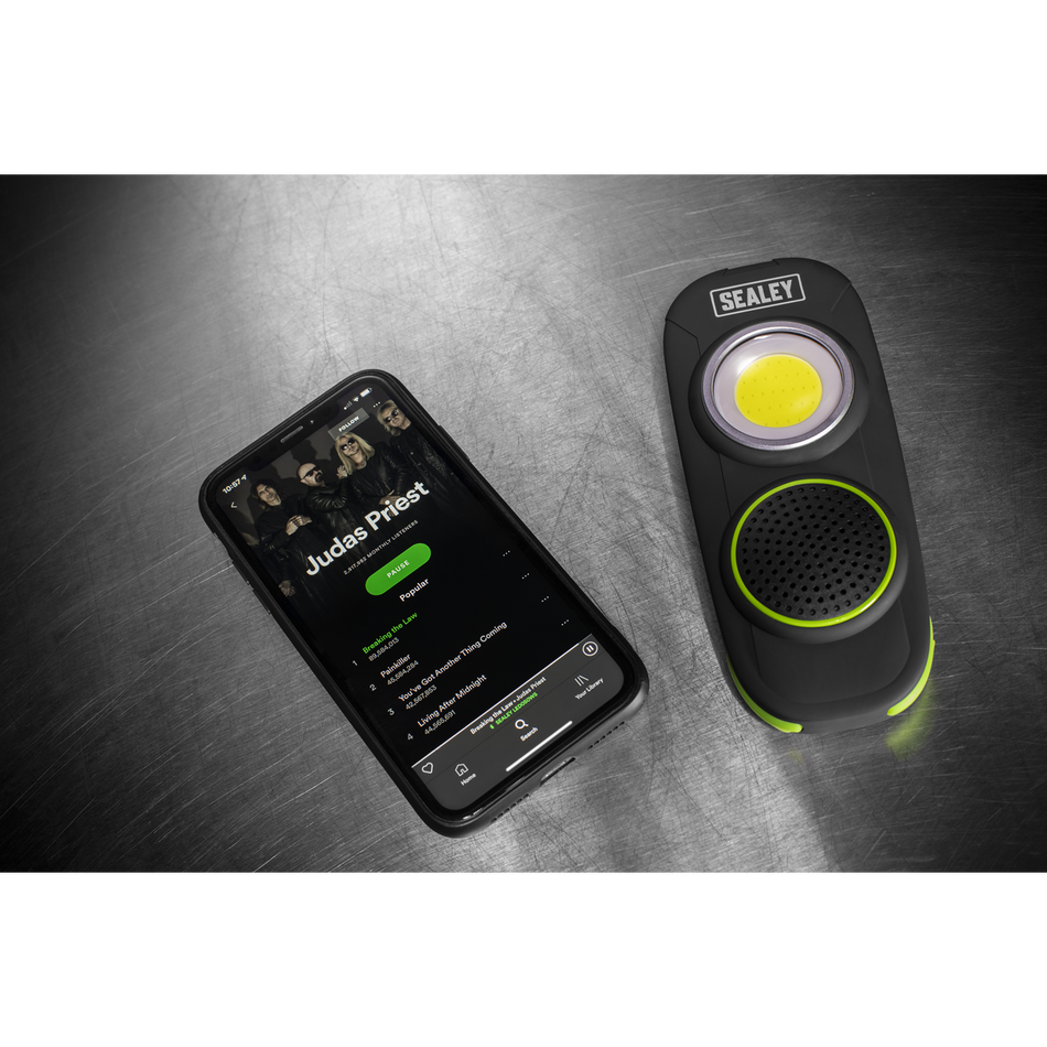 Sealey LED50WS 10W COB LED Rechargeable Torch with Wireless Speaker