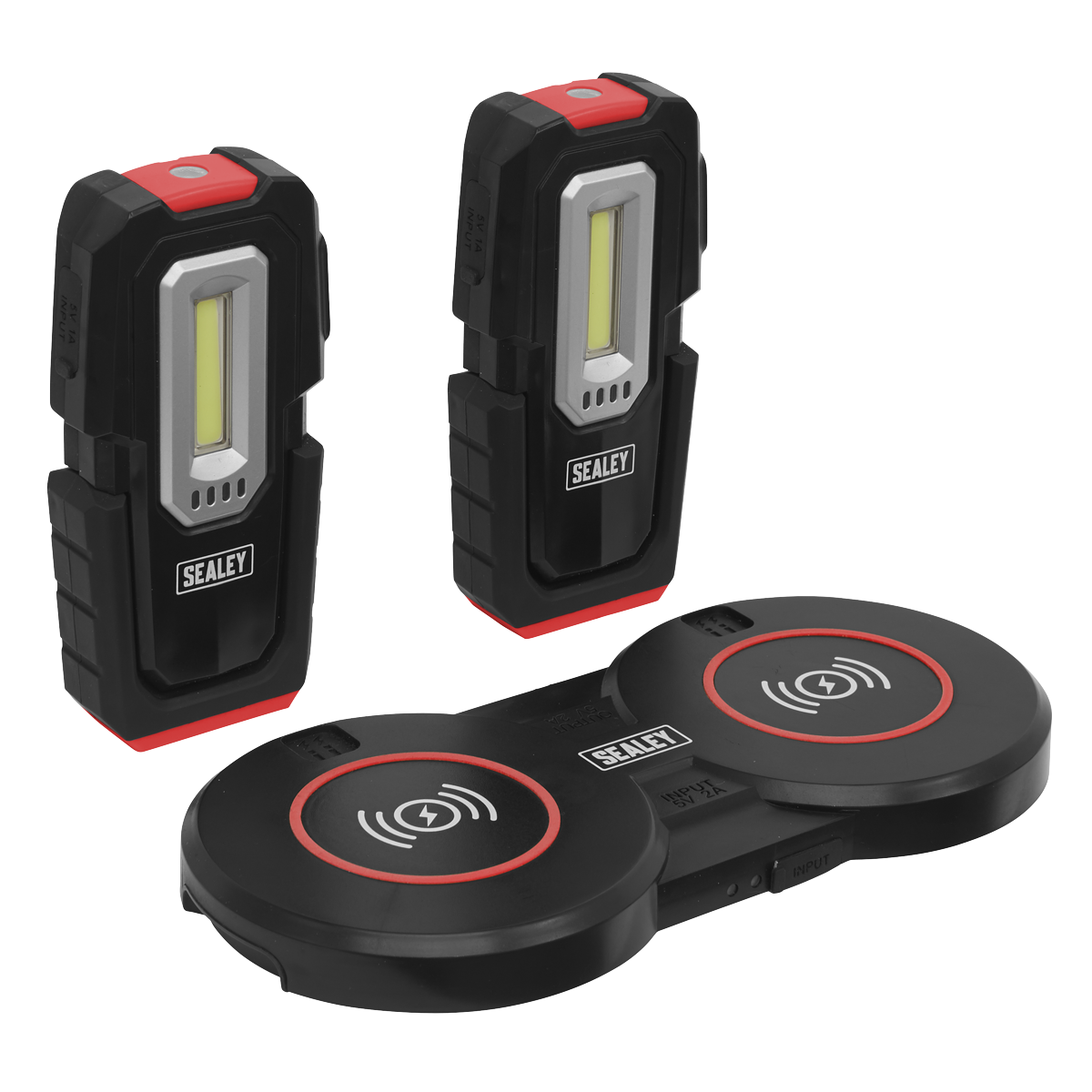 Sealey LEDWCBCOMBO3 3W & 1W COB LED Inspection Light (x2) & Double Wireless Charging Base