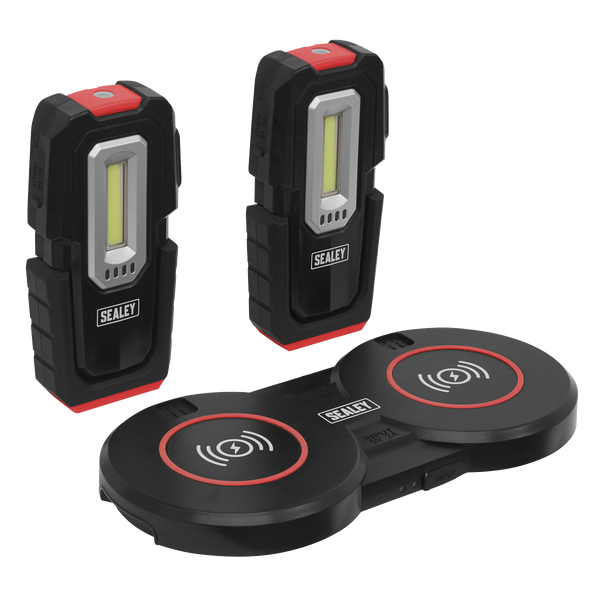 Sealey LEDWCBCOMBO3 3W & 1W COB LED Inspection Light (x2) & Double Wireless Charging Base