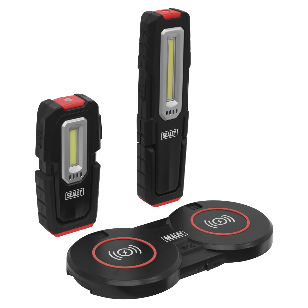 Sealey LEDWCBCOMBO4 3W & 5W Inspection Lights & Double Wireless Charging Base