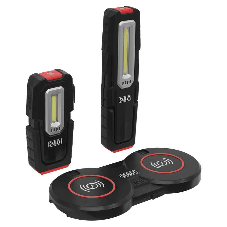 Sealey LEDWCBCOMBO4 3W & 5W Inspection Lights & Double Wireless Charging Base