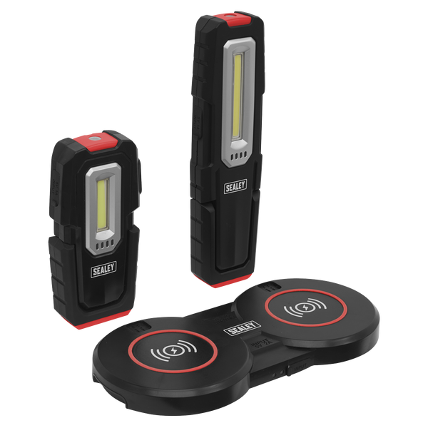 Sealey LEDWCBCOMBO4 3W & 5W Inspection Lights & Double Wireless Charging Base