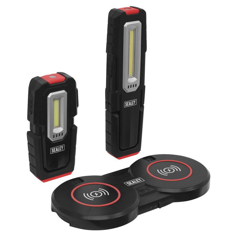 Sealey LEDWCBCOMBO4 3W & 5W Inspection Lights & Double Wireless Charging Base