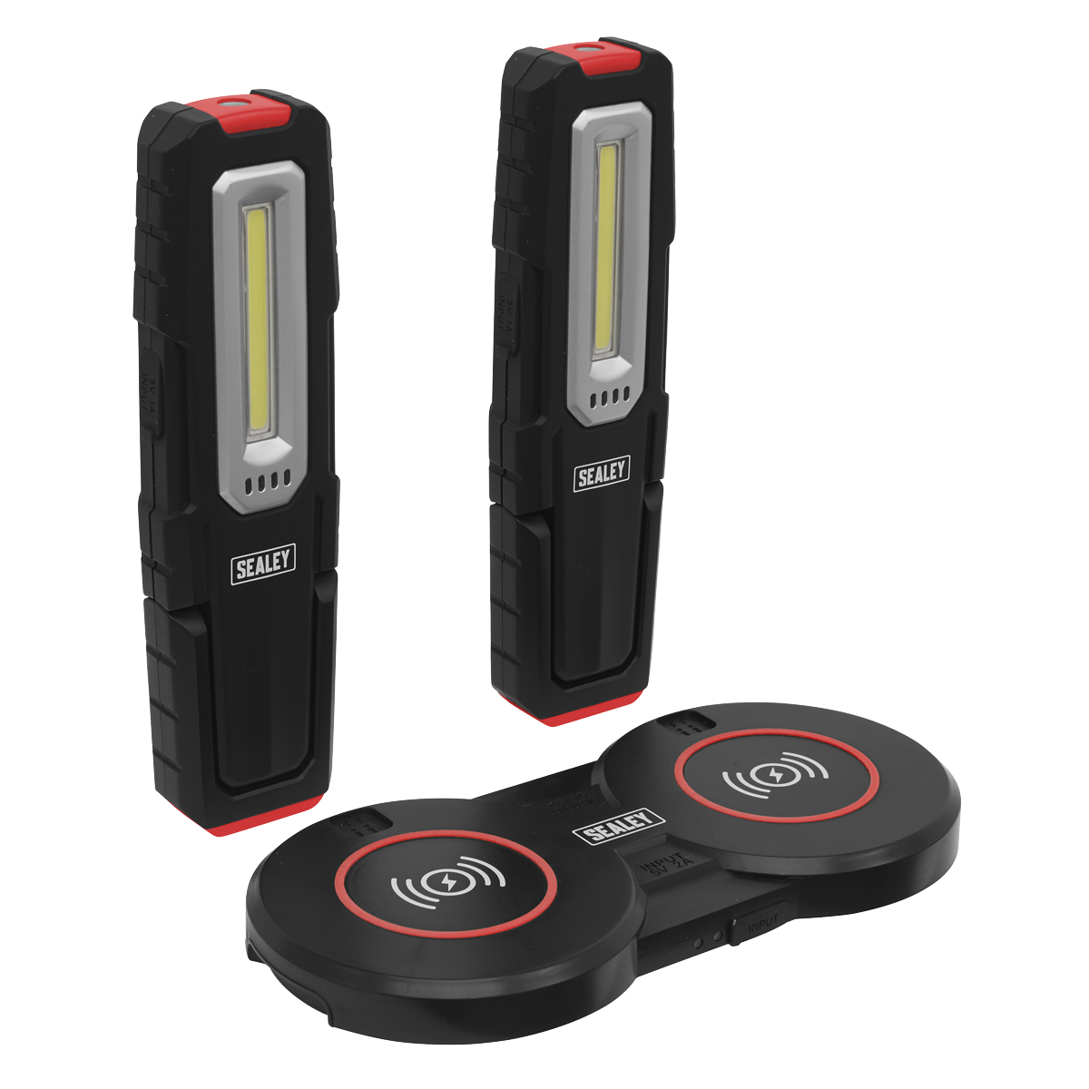 Sealey LEDWCBCOMBO5 5W & 1W COB LED Inspection Light (x2) & Double Wireless Charging Base