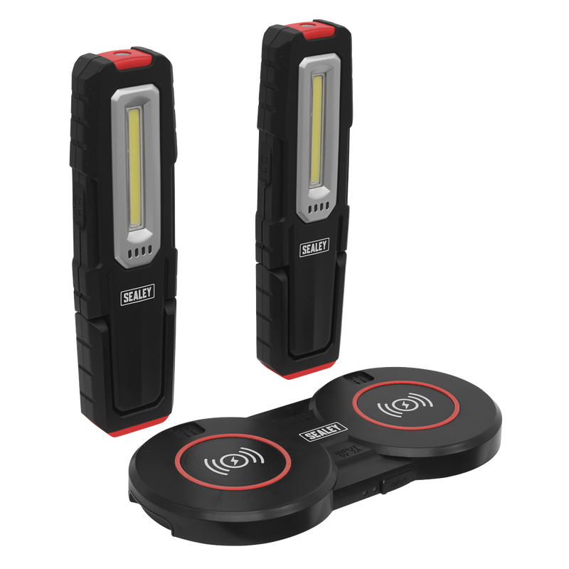 Sealey LEDWCBCOMBO5 5W & 1W COB LED Inspection Light (x2) & Double Wireless Charging Base