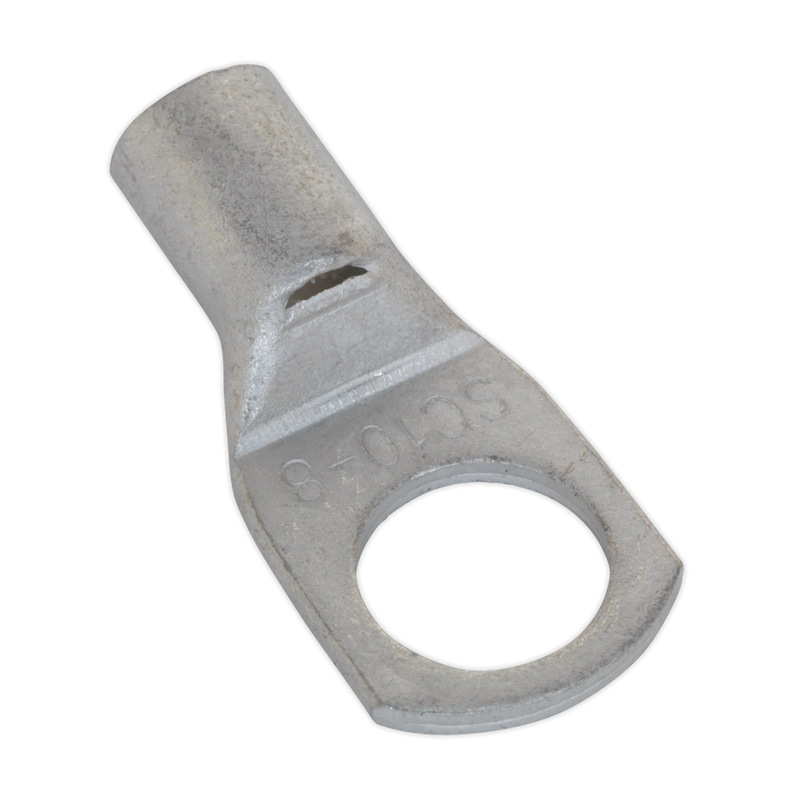 Sealey LT108 10mm_ x 8mm Copper Lug Terminal - Pack of 10