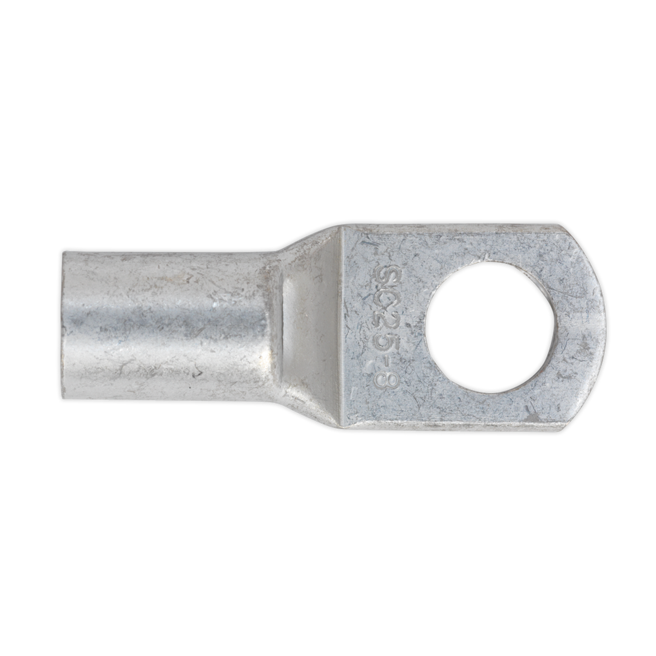 Sealey LT258 25mm_ x 8mm Copper Lug Terminal - Pack of 10
