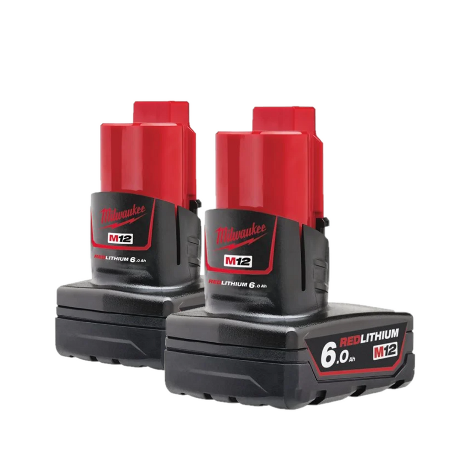 Milwaukee M12B6 6.0Ah Battery 12V REDLITHIUM Twin Pack