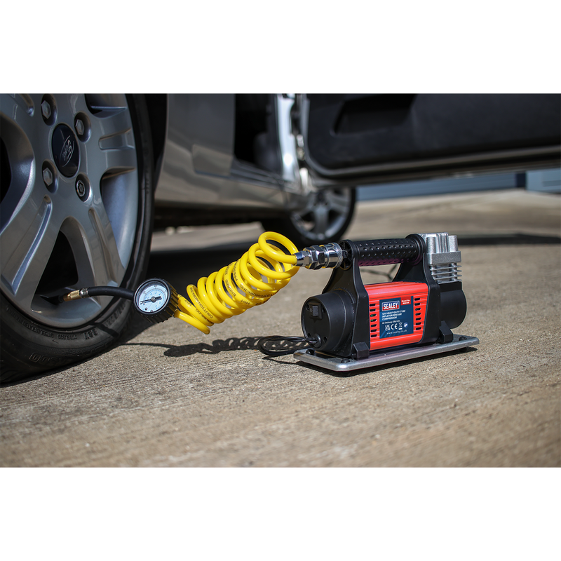 Sealey MAC04 12V Heavy-Duty Tyre Inflator/Mini Air Compressor