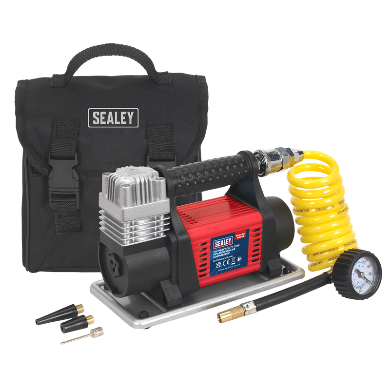 Sealey MAC04 12V Heavy-Duty Tyre Inflator/Mini Air Compressor