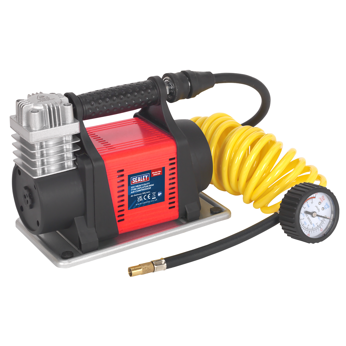 Sealey MAC05 12V Heavy-Duty Tyre Inflator/Mini Air Compressor