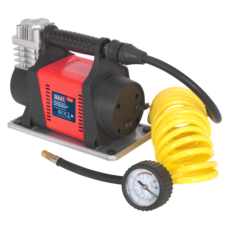 Sealey MAC05 12V Heavy-Duty Tyre Inflator/Mini Air Compressor