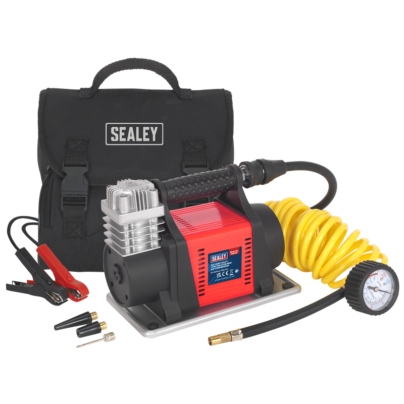 Sealey MAC05 12V Heavy-Duty Tyre Inflator/Mini Air Compressor