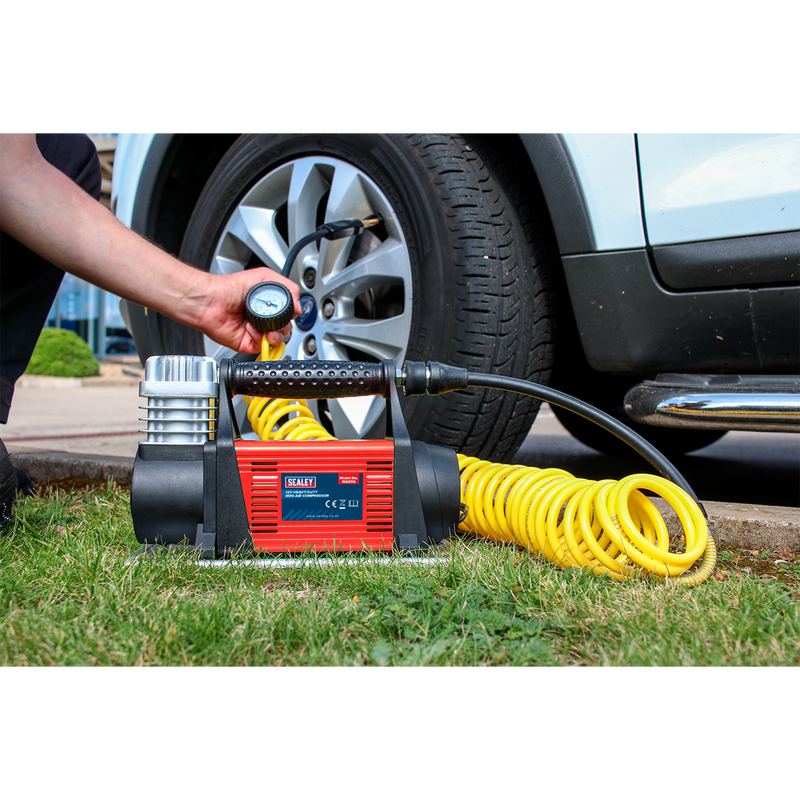 Sealey MAC06 12V Heavy-Duty Tyre Inflator/Mini Air Compressor