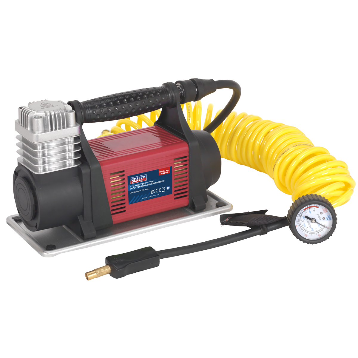 Sealey MAC06 12V Heavy-Duty Tyre Inflator/Mini Air Compressor