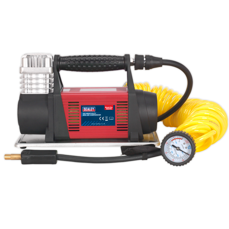 Sealey MAC06 12V Heavy-Duty Tyre Inflator/Mini Air Compressor