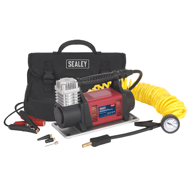 Sealey MAC06 12V Heavy-Duty Tyre Inflator/Mini Air Compressor