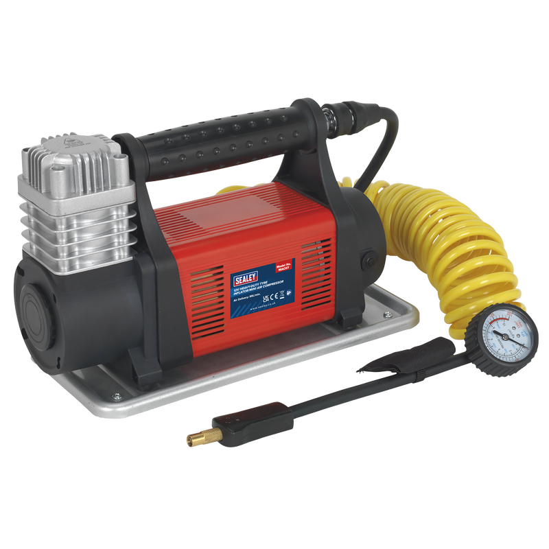 Sealey MAC07 12V Heavy-Duty Tyre Inflator/Mini Air Compressor