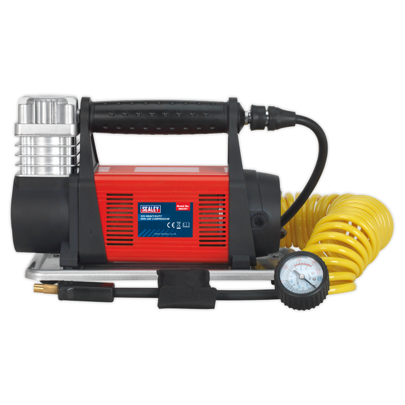 Sealey MAC07 12V Heavy-Duty Tyre Inflator/Mini Air Compressor