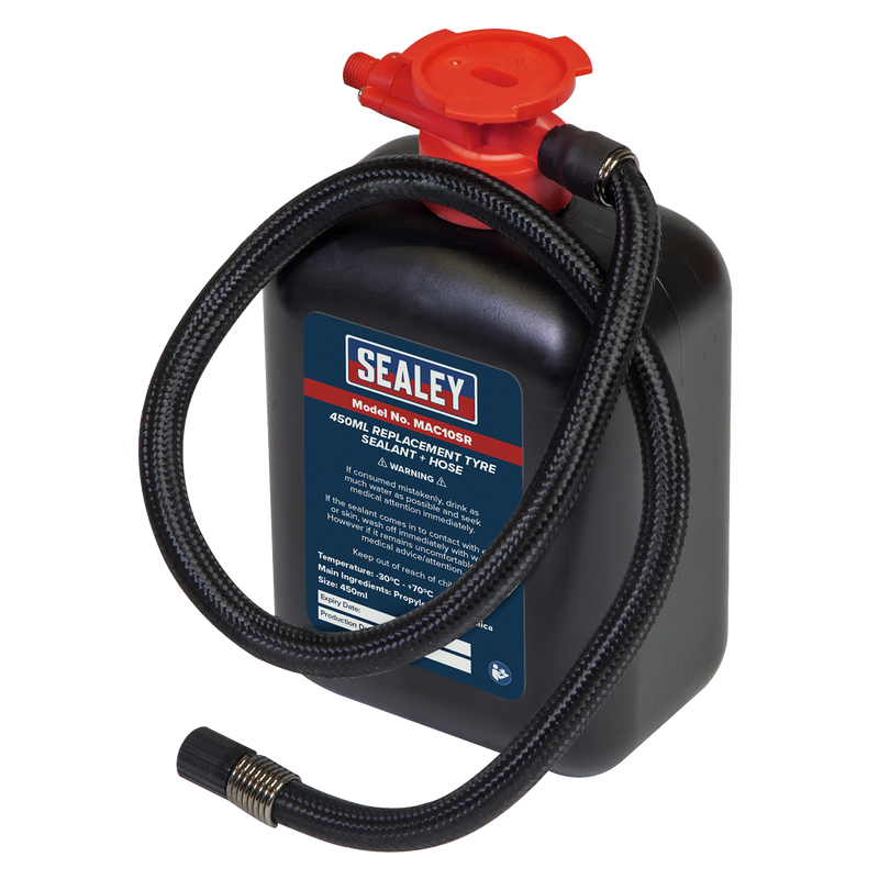 Sealey MAC10SR 450ml Replacement Tyre Sealant & Hose