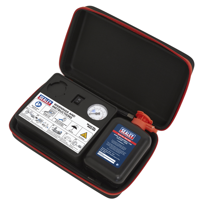 Sealey MAC10S 12V Tyre Inflator & Emergency Puncture Sealant Kit