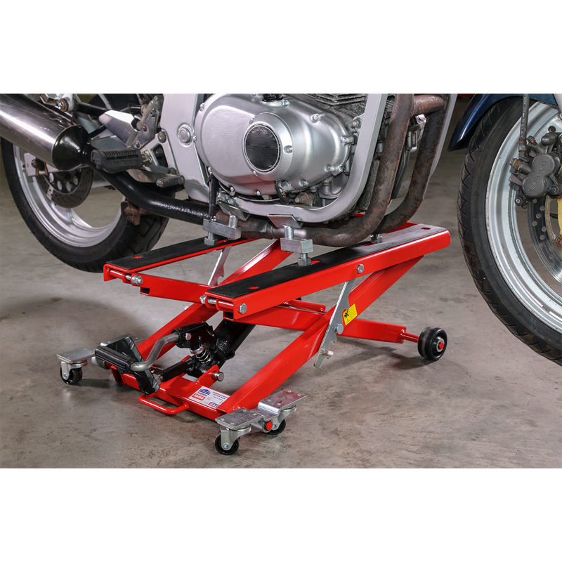 Sealey MC4500 500kg Scissor Motorcycle Lift with Frame Supports
