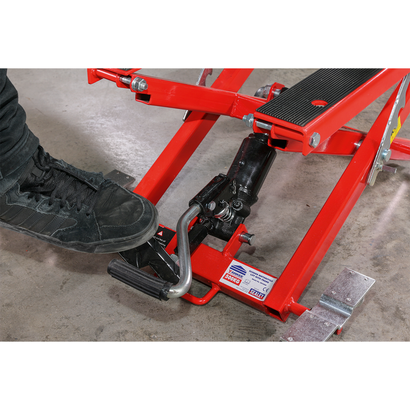 Sealey MC4500 500kg Scissor Motorcycle Lift with Frame Supports