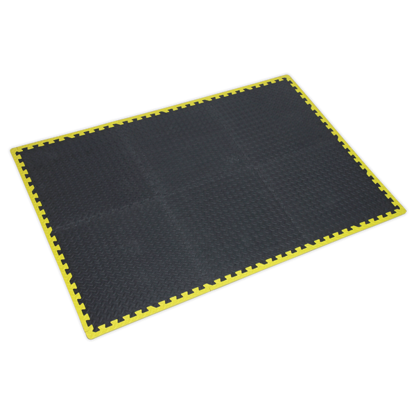 Sealey MIC1218Y3 1240 x 1825mm Interlocking EVA Foam Workshop Mat Set with Hi-Vis Edges