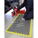 Sealey MIC1218Y3 1240 x 1825mm Interlocking EVA Foam Workshop Mat Set with Hi-Vis Edges